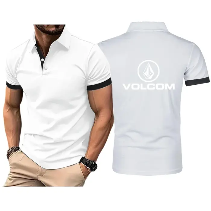 VOLCOM 2025 hommes mode solide à manches courtes revers Polo été séchage rapide respirant confortable haut Harajuku