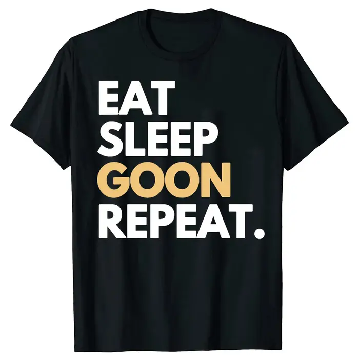 Gooner drôle Gooning Meme manger sommeil Goon répéter hommes vêtements mode t-shirts coton à manches courtes surdimensionné ample t-shirts hauts