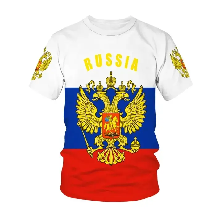 T-shirt décontracté pour homme Russie