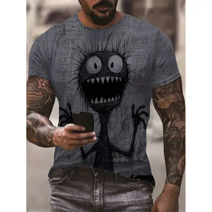 T-shirts imprimés 3D amusants avec des monstres d'anime, mode streetwear pour hommes et femmes, t-sh