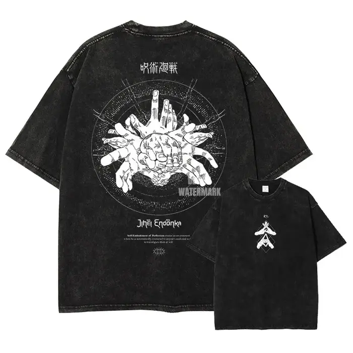 Choso T-shirts Gojo Unlimited Void Oversized Vintage Washed T Shirt Manga Short Sleeve Retro