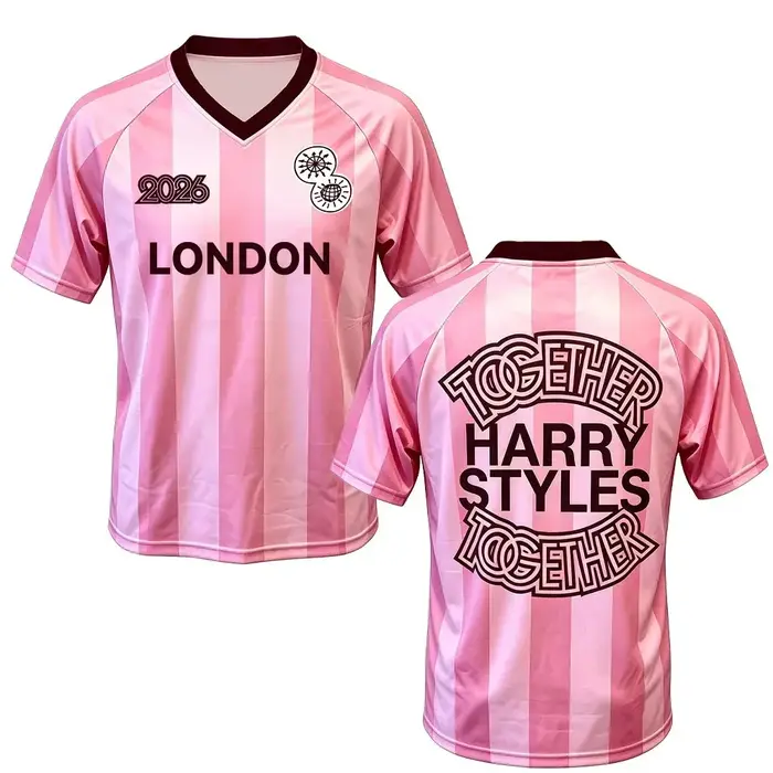 Nouveau Maillot de Foot Rose Harry Styles Together Tour 2026 – Arrivages Chemises Homme Femme Été Co