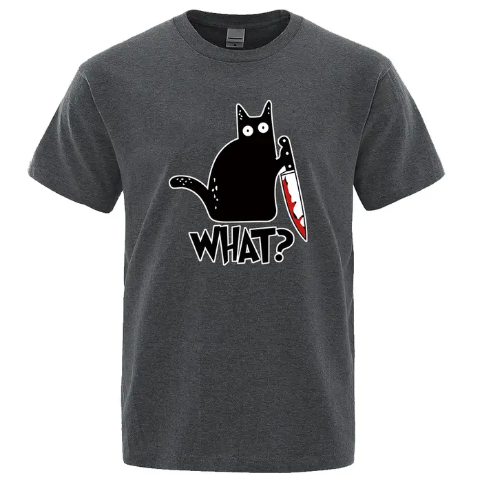 T-Shirt homme 100% coton de haute qualité avec imprimé de chat