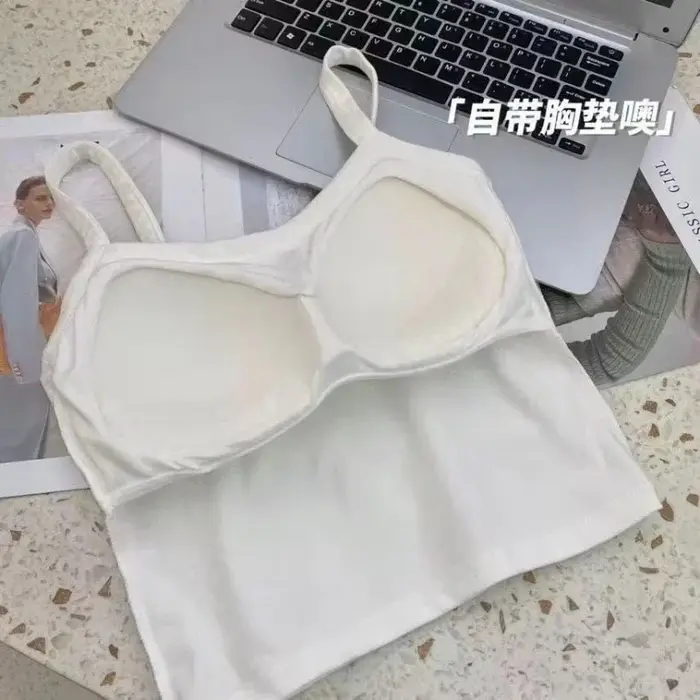 Haut court femmes Sexy hauts sans manche mode sous-vêtements féminins dame Camisole fille basique T-shirt gilet Lingerie soutiens-gorge bustiers nouveau