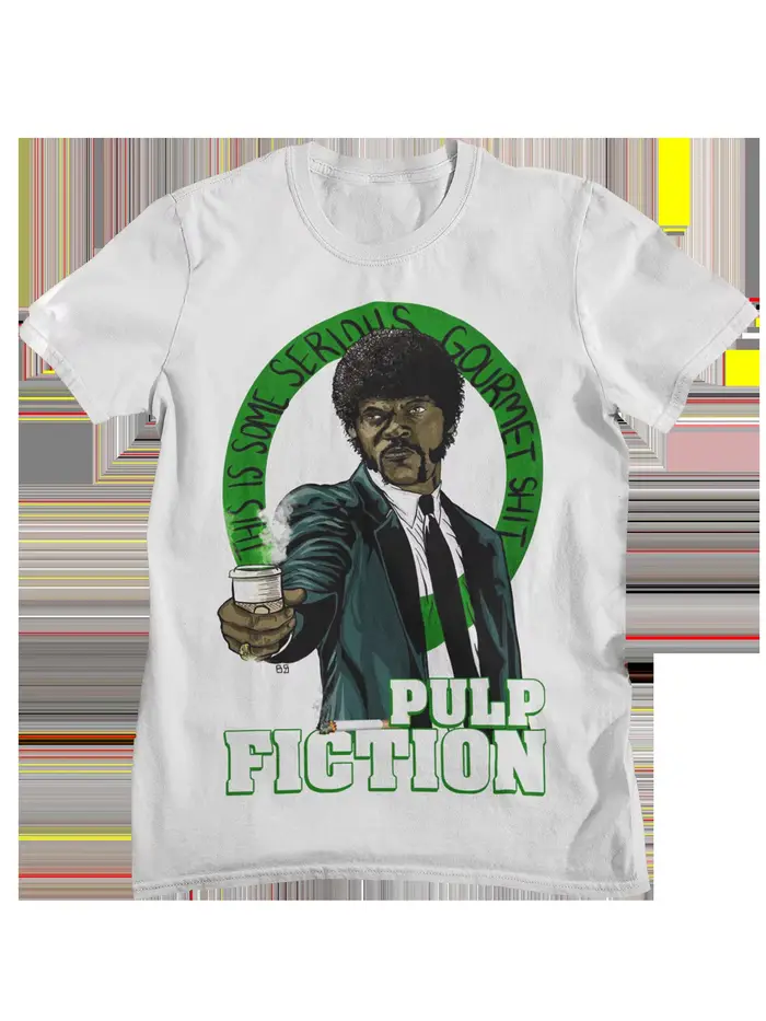 T-shirt rétro Pulp Fiction avec affiche de film