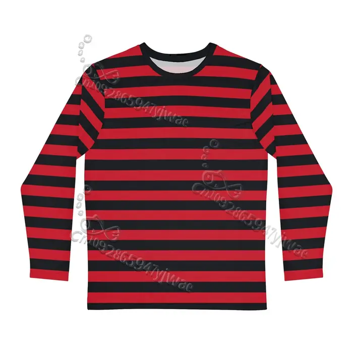 T-shirt à manches longues rayé style gothique français, col rond, décontracté, streetwear, polyvalent, pour le quotidien, printemps, enfant et adulte
