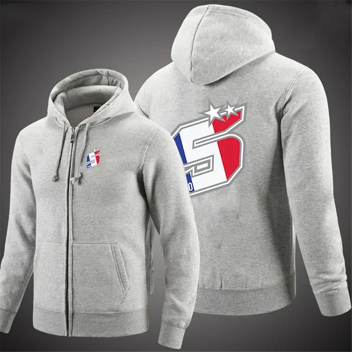 Johann Zarco No 5 imprimer 2025 printemps automne hommes classique couleur unie populaire sweat fermeture éclair décontracté confortable sweats à capuche