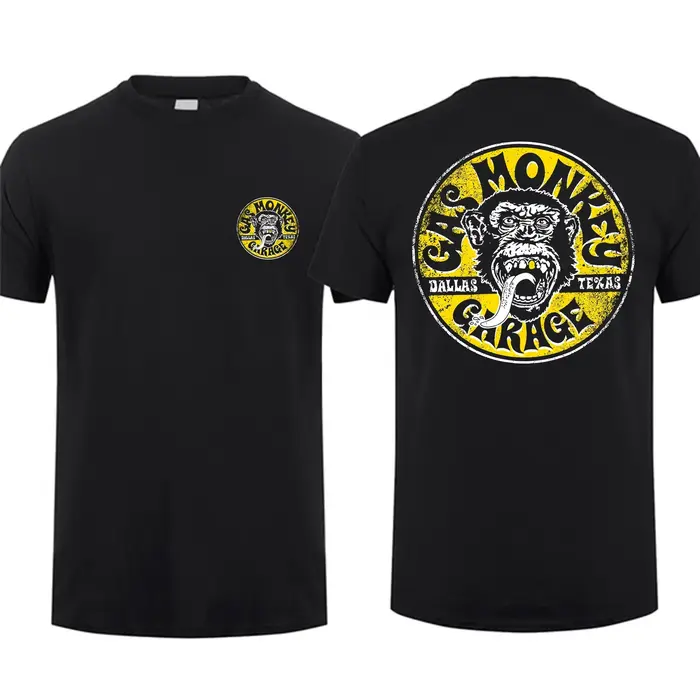 T-Shirt Homme 2024 Coton, Objets d'Été, Économie Homme, Double Face Gas Monkeys GarageY-Streetwear,