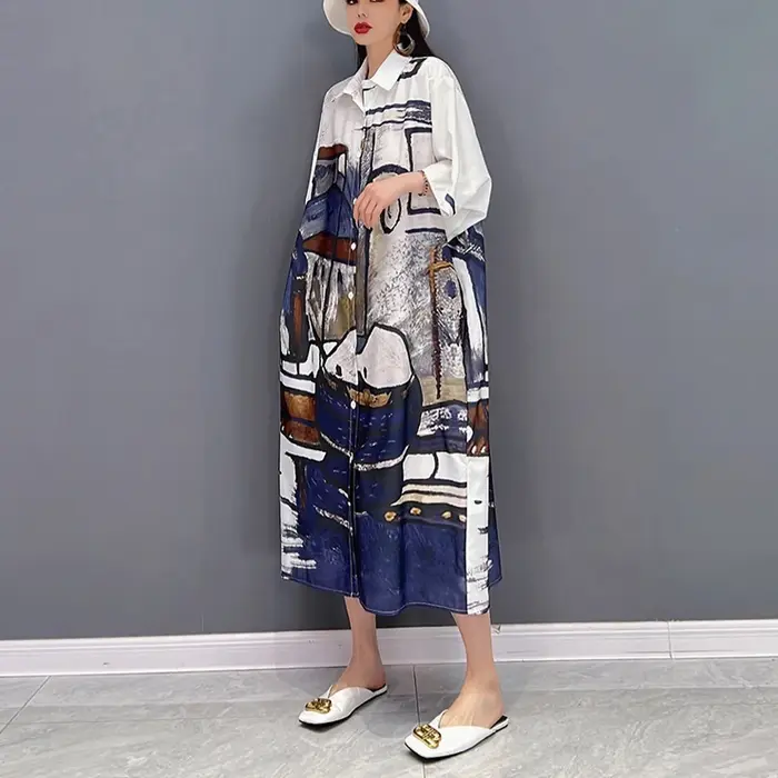 Demi manches coupe ample marée grande taille femme nouveau 2023 été chemise décontractée Robe Style