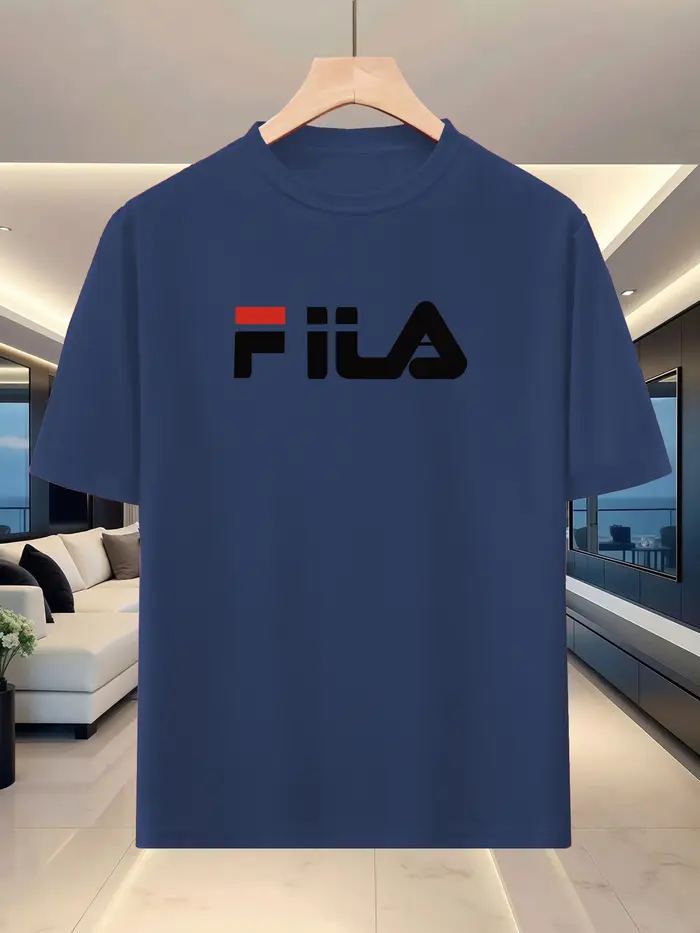 T-shirt imprimé d'été pour hommes - tissu respirant - décontracté à col rond et manches courtes - haut de sport pour la course et le fitness