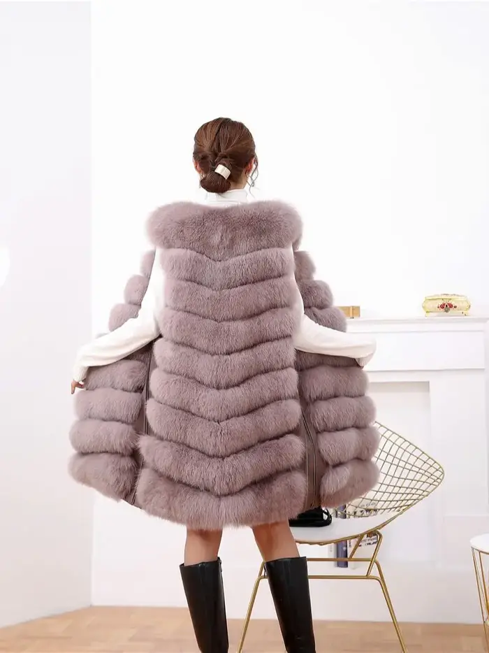 2025Bzoosio mode grande taille femmes dames sans manches couleur gilet solide hiver ample fausse fourrure