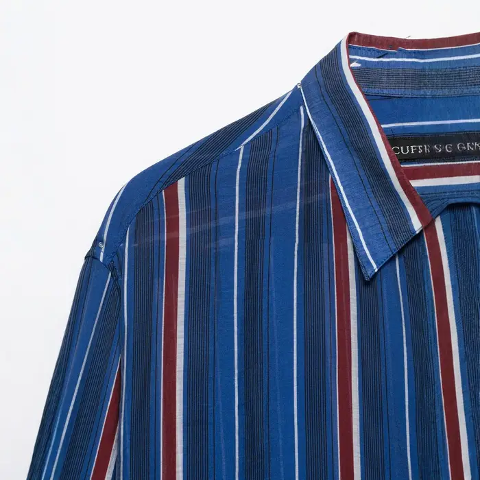 Chemise rayée ample à manches longues pour femme – Nouvelle collection printemps – Confortable et décontractée en fibre de polyester – Style basique pour le quotidien et la mode