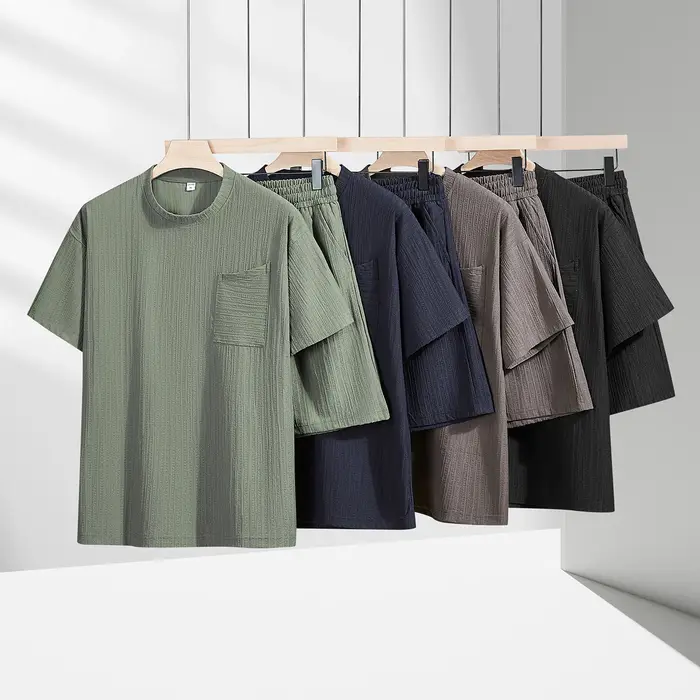 【Top 5-Point Pants】Ensemble T-shirt pour homme