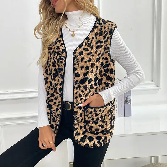 Gilet sans manches à col en v
