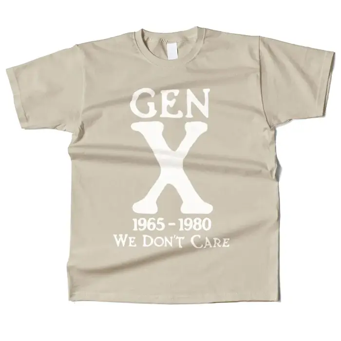 Hommes coton Gen X 1965-1980 nous ne se soucis pas graphique haute qualité t-shirt rue Style décontracté