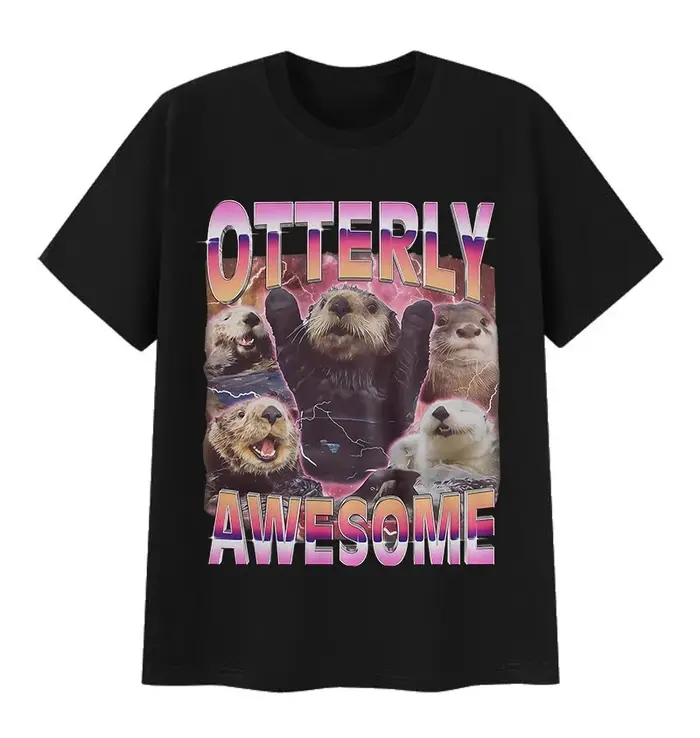 T-shirts graphiques amusants avec motif d'otter