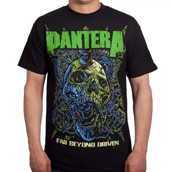 T-shirt décontracté avec logo Pantera Flames Band, marque de luxe pour hommes et femmes
