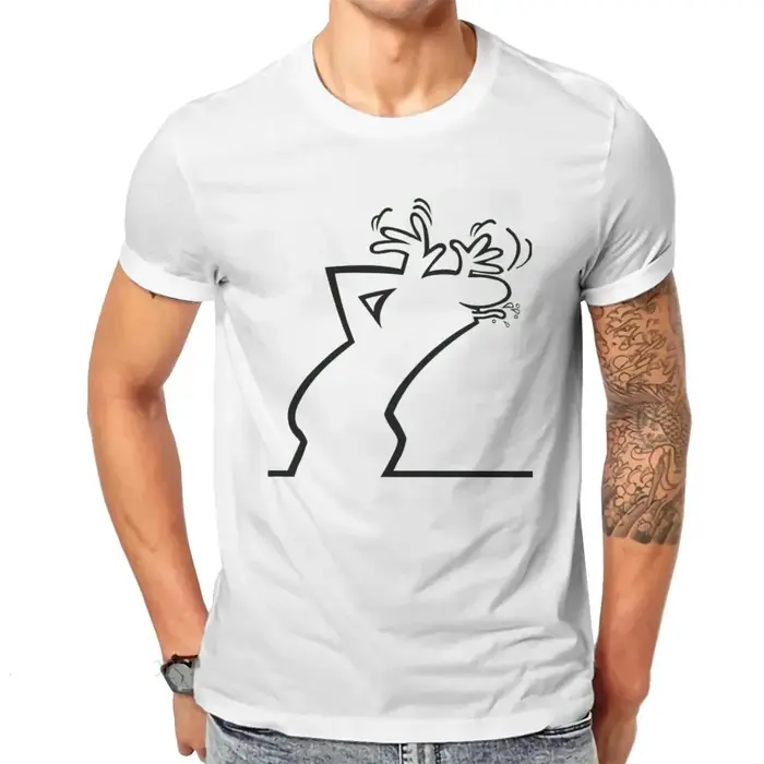 La Linea The Line Osvaldo Cavandoli TV haut homme mode heureuse T-shirt été rue col rond décontracté Camisetas