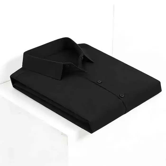 Chemise habillée noire à manches courtes pour homme
