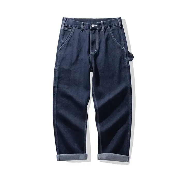 Pantalon de travail ferroviaire en Denim Original AMEKAJI salopette de travail rayée multi-poches Trekking en plein air randonnée Camping pantalon