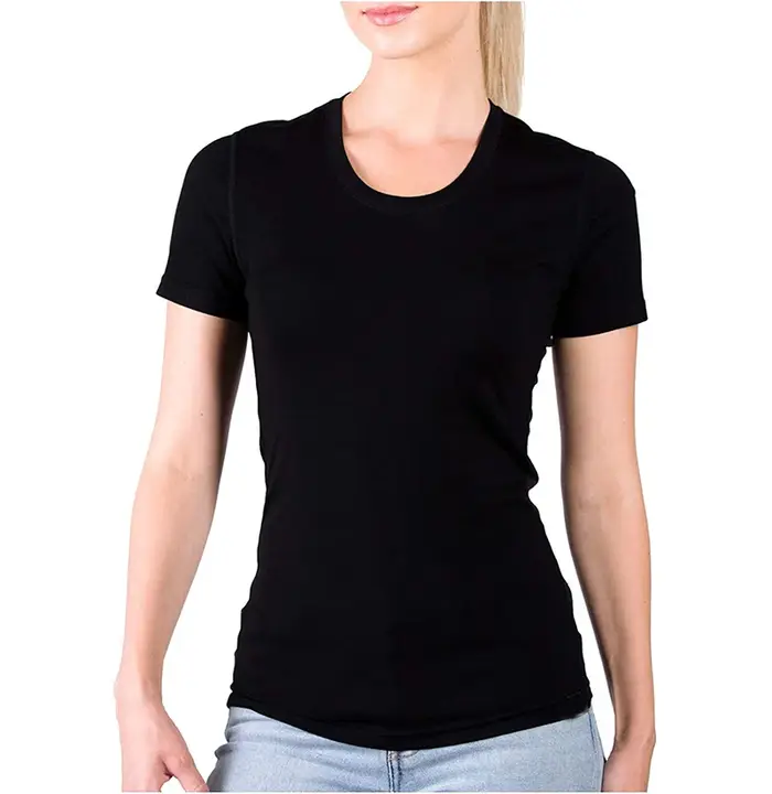 T-shirt à manches courtes en laine mérinos pour femme