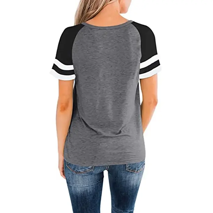 Nouveauté été 2026 pour femmes : T-shirt décontracté à manches raglan rayé – Tissu doux, coupe décon