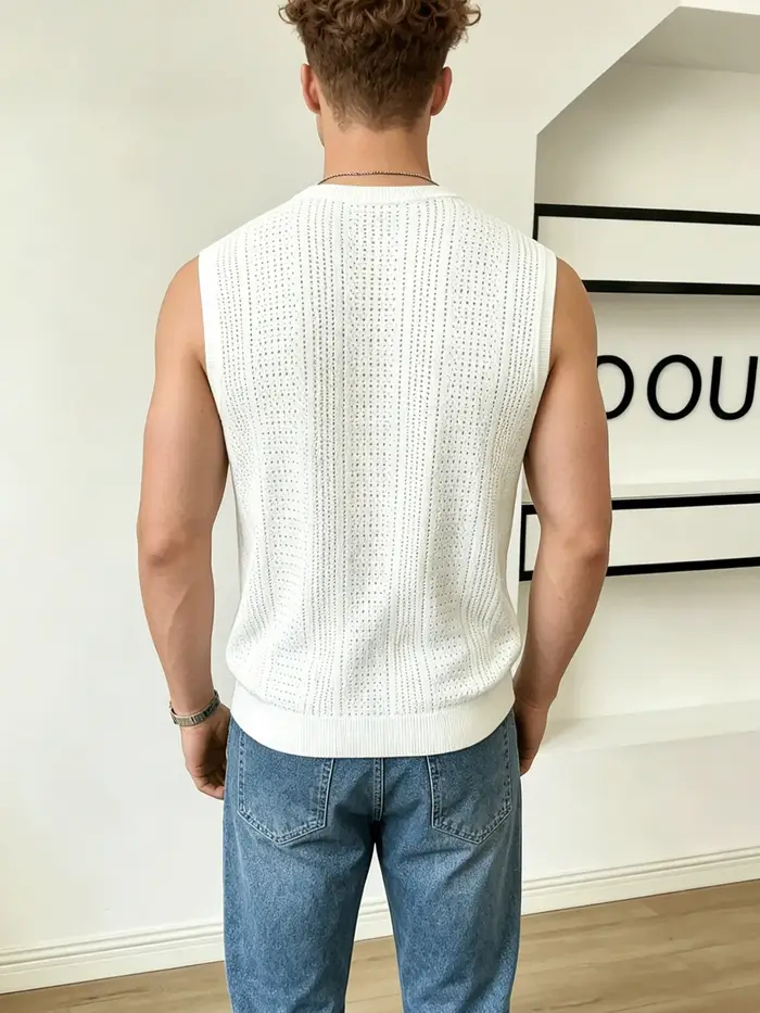 Les gilets tricotés sans manches pour hommes conviennent aux rendez-vous