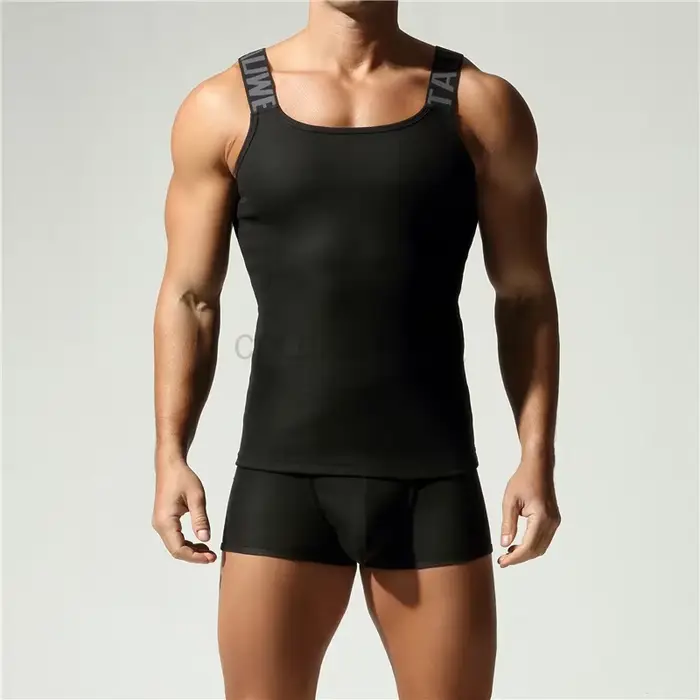 Ensemble de caleçons boxers et débardeurs côtelés TALWELL pour hommes – Tissu extensible confortable et respirant