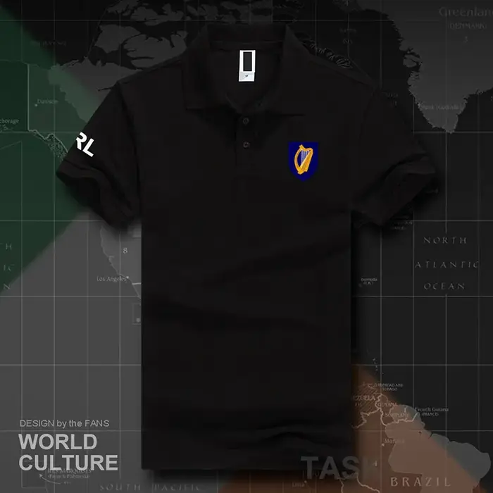 Eire – polo à manches courtes pour hommes, 2018 coton, marque blanche imprimée, mode drapeau de l'éq