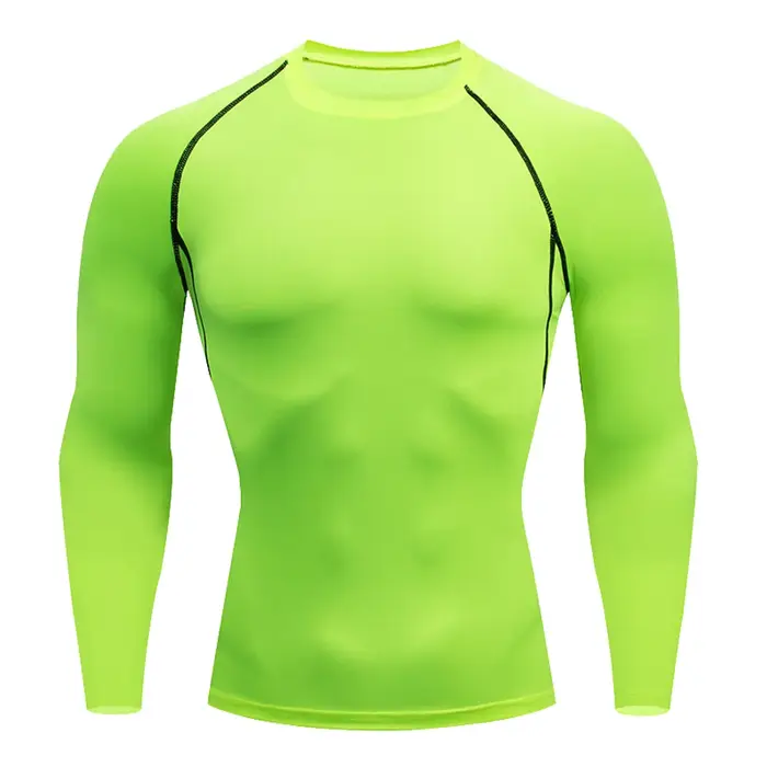 Hommes musculation sport T-Shirt séchage rapide course chemise à manches longues haut de Compression gymnase