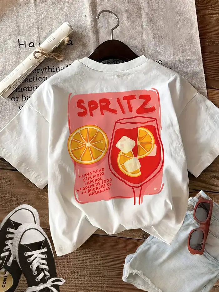 T-shirt graphique avec recette d'Aperol Spritz
