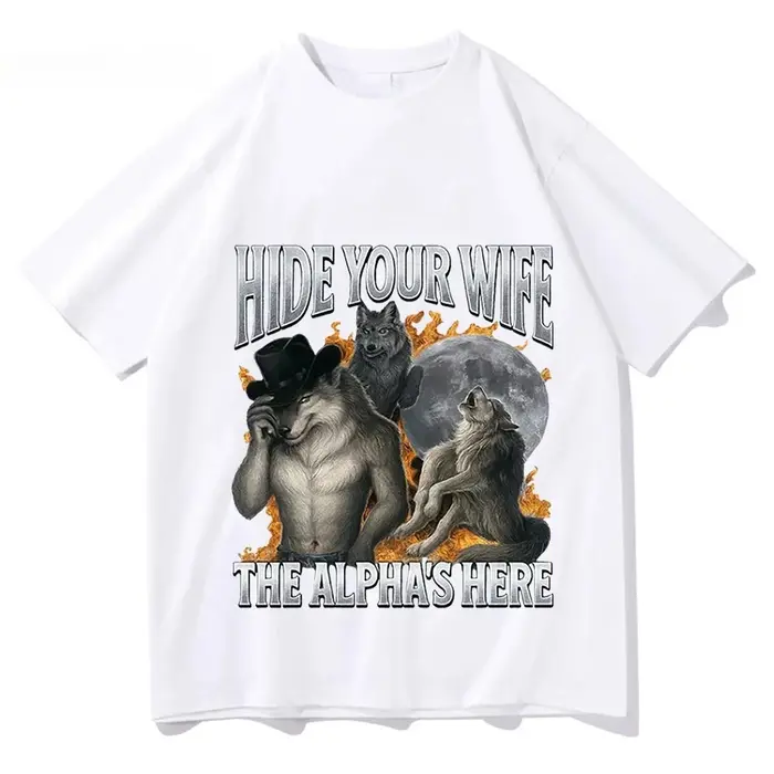 Cachez votre femme, l'alpha-lichien est en route ! T-shirt drôle avec motif de loup-garou