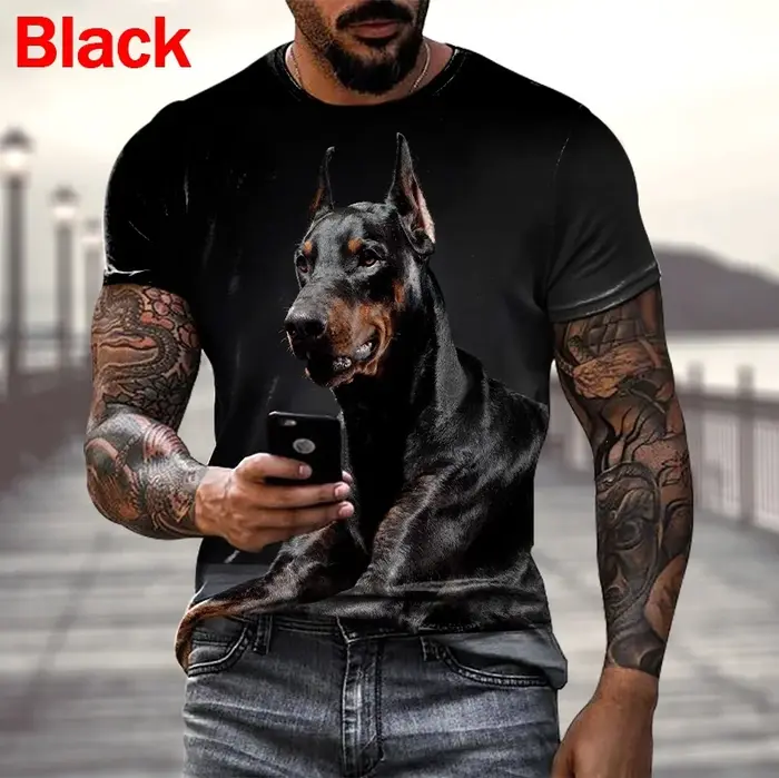 DobSuffolk-T-shirt manches courtes, cool et décontracté, avec image imprimée
