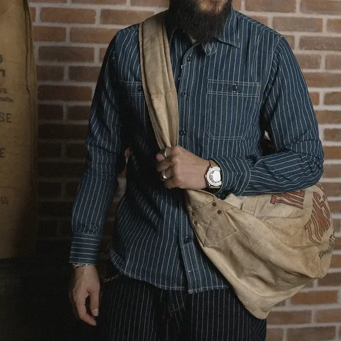 Wabash-Chemise rayée à pois pour homme