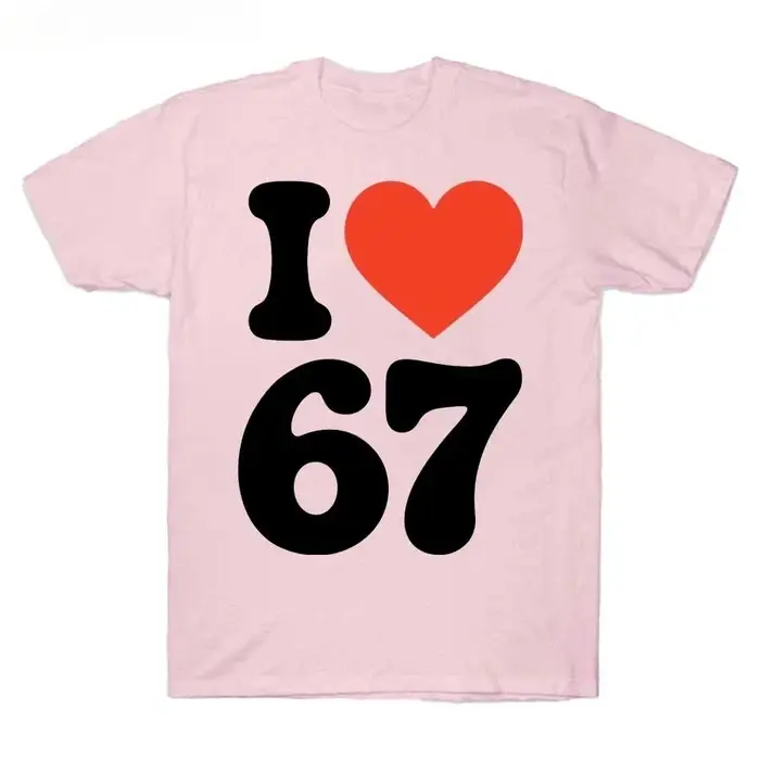 Meme I Love 67 T-Shirt imprimé pour femmes Streetwear manches courtes col rond hauts