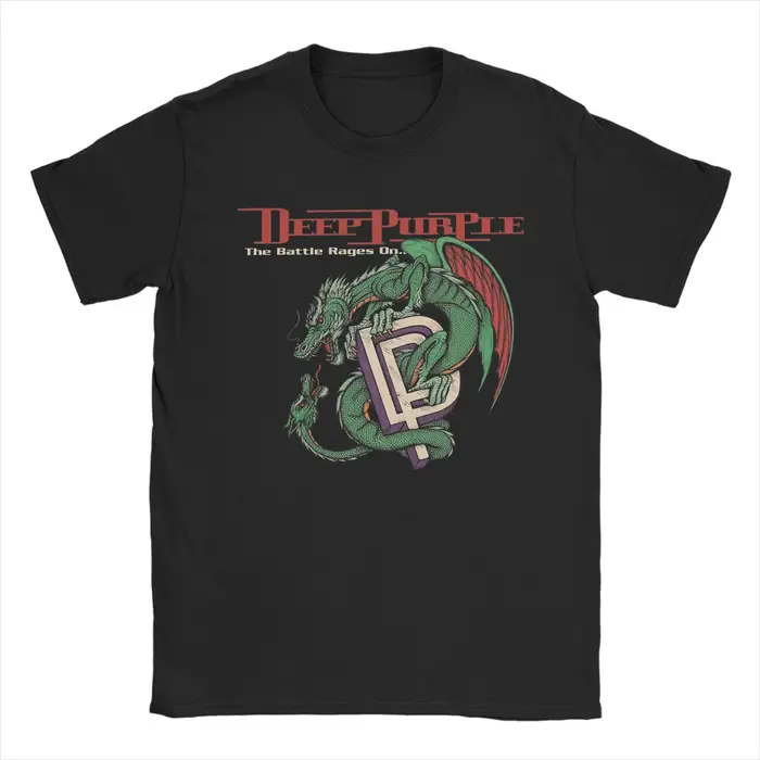 Vintage T Shirt Summer Strike Deep Purple Vibe Popular T-Shirts  Pure Cotton Tshirt for Men Y2K Funn