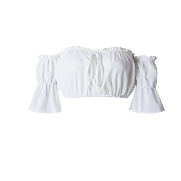Crop tops femmes 2025 été lanterne manches sexy bretelles plage hauts rouge noir blanc froncé haut court croptop