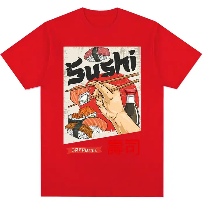 T-shirts graphiques amusants sur le thème du sushi japonais pour hommes et femmes