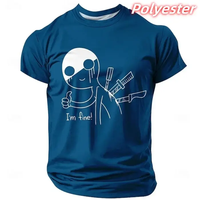 Dessin animé couteau motif t-shirt pour hommes amusant humoristique 3D imprimé à manches courtes T-Shirts été rue hauts