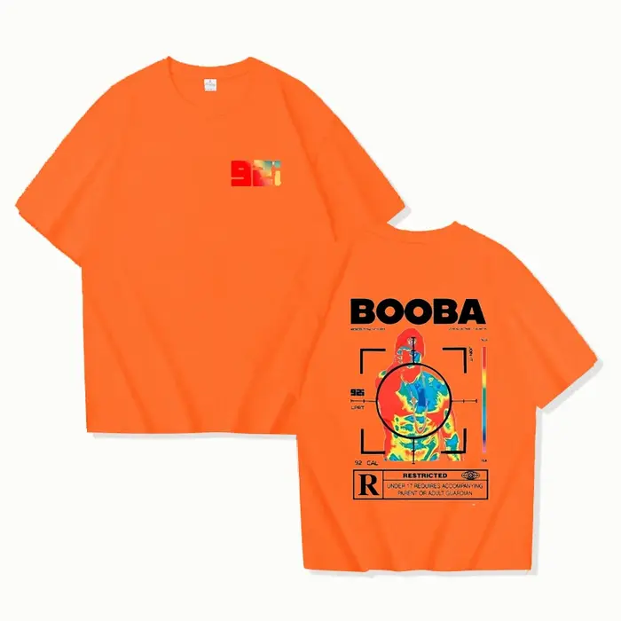 B2O T-shirts hommes mode BOOBA imprimé à manches courtes t-shirt femmes décontracté Harajuku Streetwear
