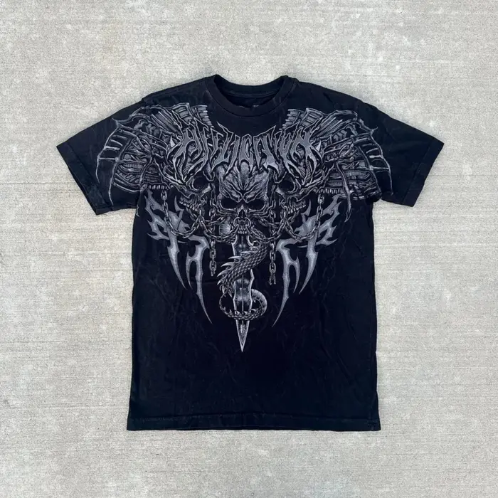 T-shirt pour homme à imprimé crâne américain, confortable, doux et respirant, col rond, style street