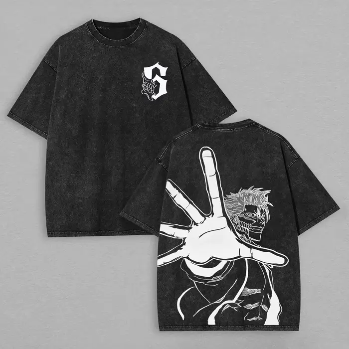 T-shirt unisexe Y2K de haute qualité, doux, à manches courtes, style délavé, inspiré de l'anime Blea