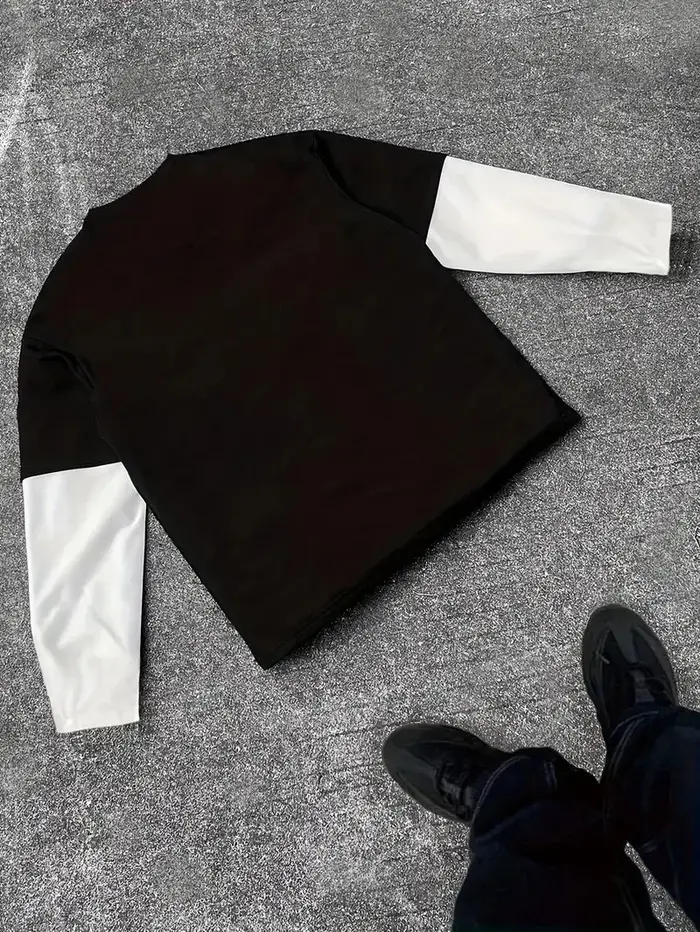 Nouveau T-shirt à manches longues pour hommes pour le printemps et l'automne 2025 avec la mode de rue et le confort avec l'impression de motifs d'étoiles 3D