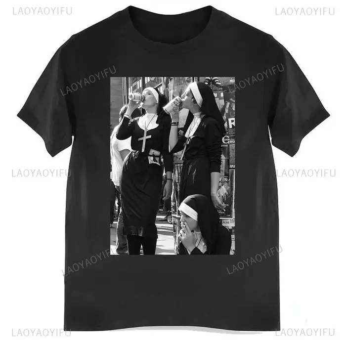 T-shirt en coton avec collier croisé pour hommes, chemise graphique sexy, mode de rue rétro, t-shirt