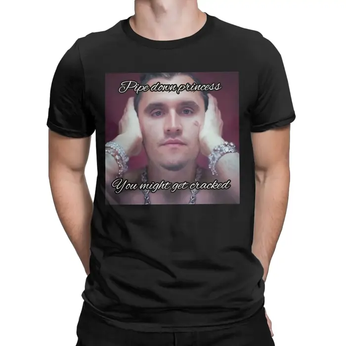 Hommes Charlie Kirk visage rappeur Meme T-Shirt couverture en coton drôle à manches courtes col rond