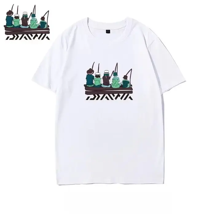 T-shirt de pêche d'extérieur à manches courtes pour homme, en coton ample, idéal pour les sorties en