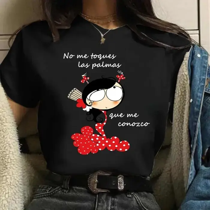 Femmes T-shirts Harajuku hauts chemises à manches courtes talon haut imprimé Flamengo danse T-shirts
