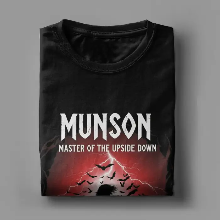 T-shirt pour homme Eddie Munson Maître de l'Inverse Guitare Horreur TV Mode T-shirts en pur coton Manches courtes