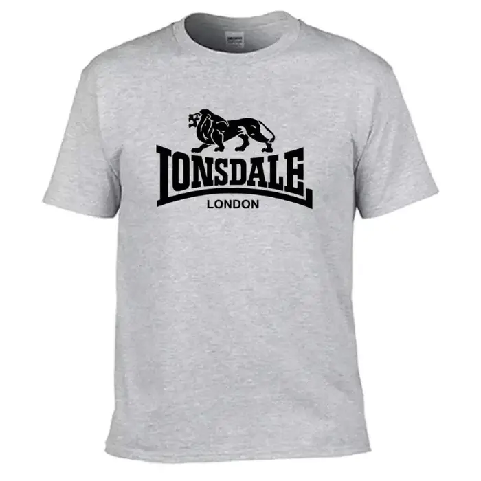 T-shirt à manches courtes pour homme avec imprimé Lion Lonsdale, style streetwear ample et confortab