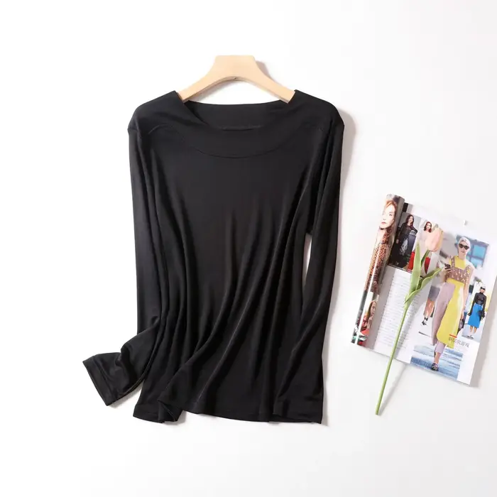 T-shirts en soie véritable Birdtree pour femme